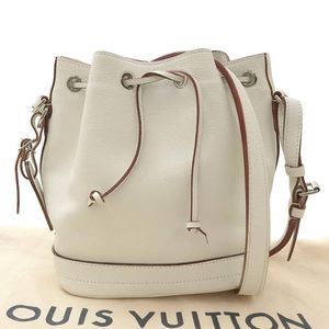 Louis Vuitton Heritage Noe Drawstring Leather BB Shoulder Bag White